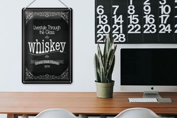 Plaque en tôle 20x30cm Whisky lifestyle auge 3