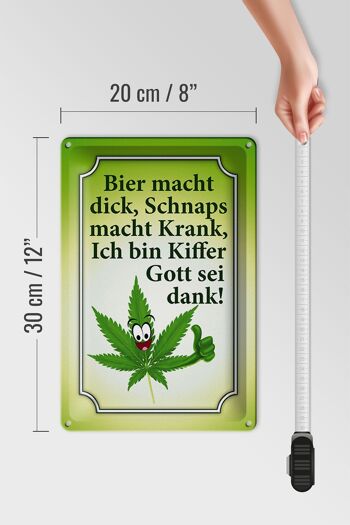 Panneau en étain disant 20x30cm bière épaisse schnaps malade stoner 4