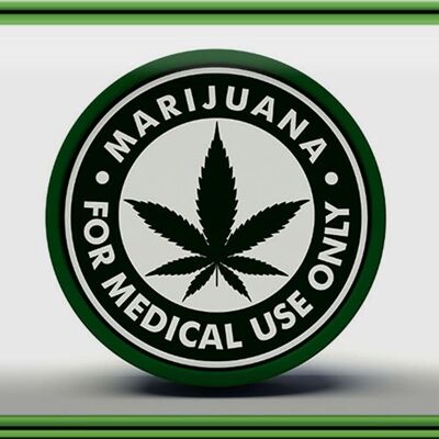 Cartel de chapa Marihuana 30x20cm solo para uso médico
