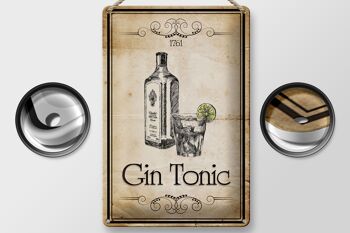 Plaque en tôle 20x30cm 1761 Gin tonic Rétro 2