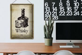 Plaque en tôle 20x30cm 1866 Whisky Rétro 3