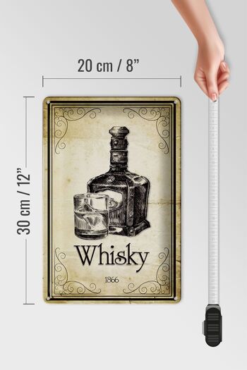 Plaque en tôle 20x30cm 1866 Whisky Rétro 4