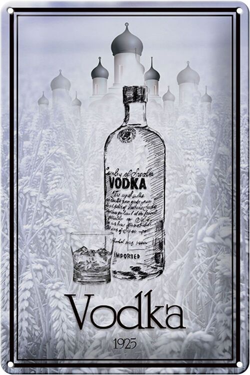 Blechschild 20x30cm 1925 Vodka imported