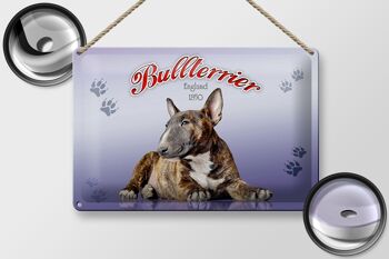 Plaque en tôle chien 30x20cm Bull Terrier Angleterre 1850 2
