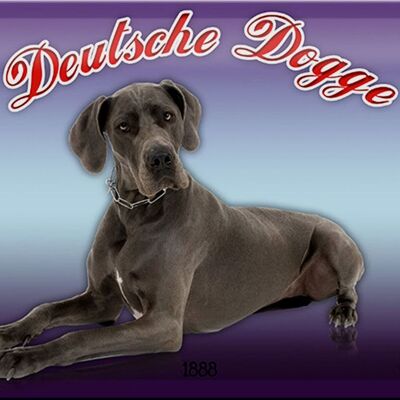 Blechschild Hund 30x20cm Deutsche Dogge 1888