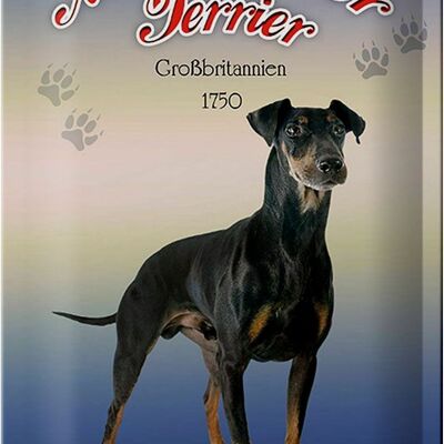 Metal sign dog 20x30cm Manchester Terrier Great Britain