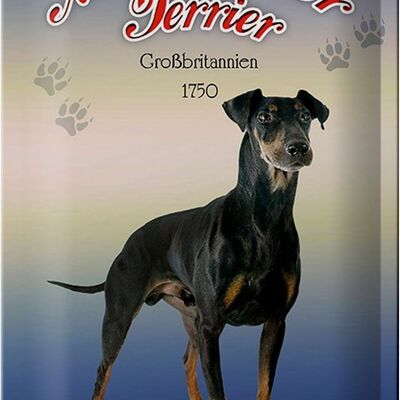 Targa in metallo cane 20x30 cm Manchester Terrier Gran Bretagna