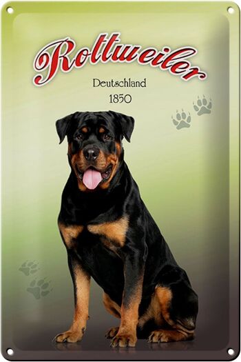 Plaque en tôle chien 20x30cm Rottweiler Allemagne 1850 1