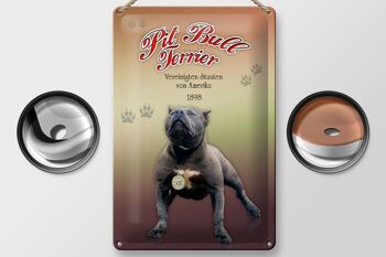 Plaque en tôle chien 20x30cm Pit Bull Terrier Amérique 1898 2