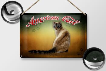 Plaque en tôle chat 30x20cm, décoration murale American Curl 2