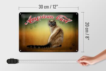 Plaque en tôle chat 30x20cm, décoration murale American Curl 4