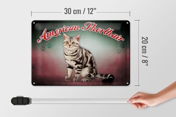 Plaque en tôle chat 30x20cm, décoration murale American Shorthair 4