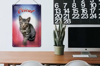 Plaque en tôle chat 20x30cm décoration murale Ocicat 3