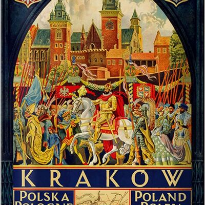 Cartel de chapa Polonia 20x30cm Cracovia Polska Polonia decoración de pared