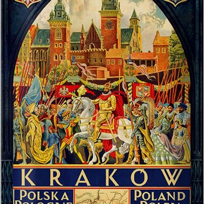 Blechschild Polen 20x30cm Krakow Polska Pologne Wanddeko