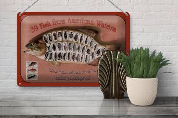 Plaque métallique poisson 30x20cm 39 Poissons des eaux américaines 3