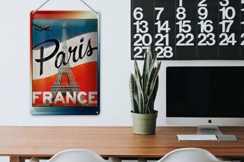Plaque en tôle Paris 20x30cm Tour Eiffel France décoration murale 3