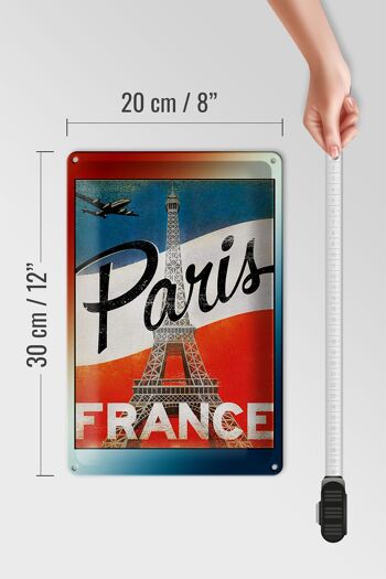 Plaque en tôle Paris 20x30cm Tour Eiffel France décoration murale 4