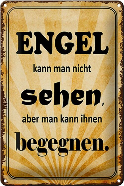 Blechschild Spruch 20x30cm Engel kann man nicht sehen