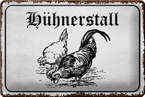 Blechschild Hühner 30x20cm Hühnerstall Huhn Bauernhof