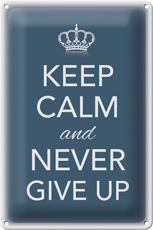 Blechschild Spruch 20x30cm Keep Calm and never give up