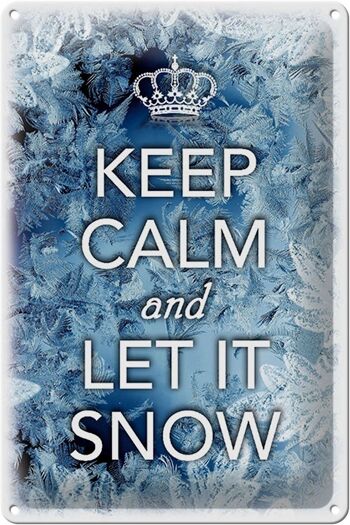 Panneau en étain disant 20x30cm Keep Calm and let is snow 1