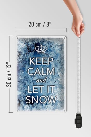 Panneau en étain disant 20x30cm Keep Calm and let is snow 4