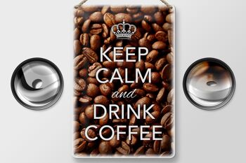 Panneau en étain disant 20x30cm Keep Calm and Drink Coffee Coffee 2