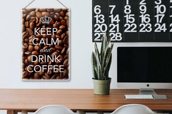 Panneau en étain disant 20x30cm Keep Calm and Drink Coffee Coffee 3