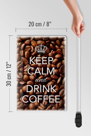 Panneau en étain disant 20x30cm Keep Calm and Drink Coffee Coffee 4