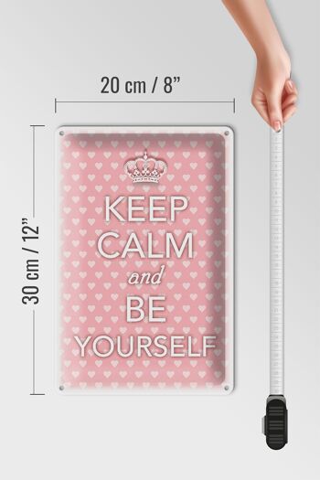 Panneau en étain disant 20x30cm Keep Calm and be yourself 4