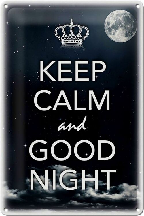 Blechschild Spruch 20x30cm Keep Calm and good night