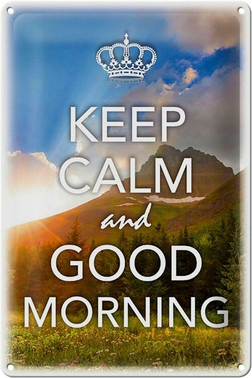 Blechschild Spruch 20x30cm Keep Calm and good Morning