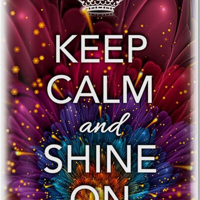 Targa in metallo con scritta "Keep Calm and Shine On" 20x30 cm