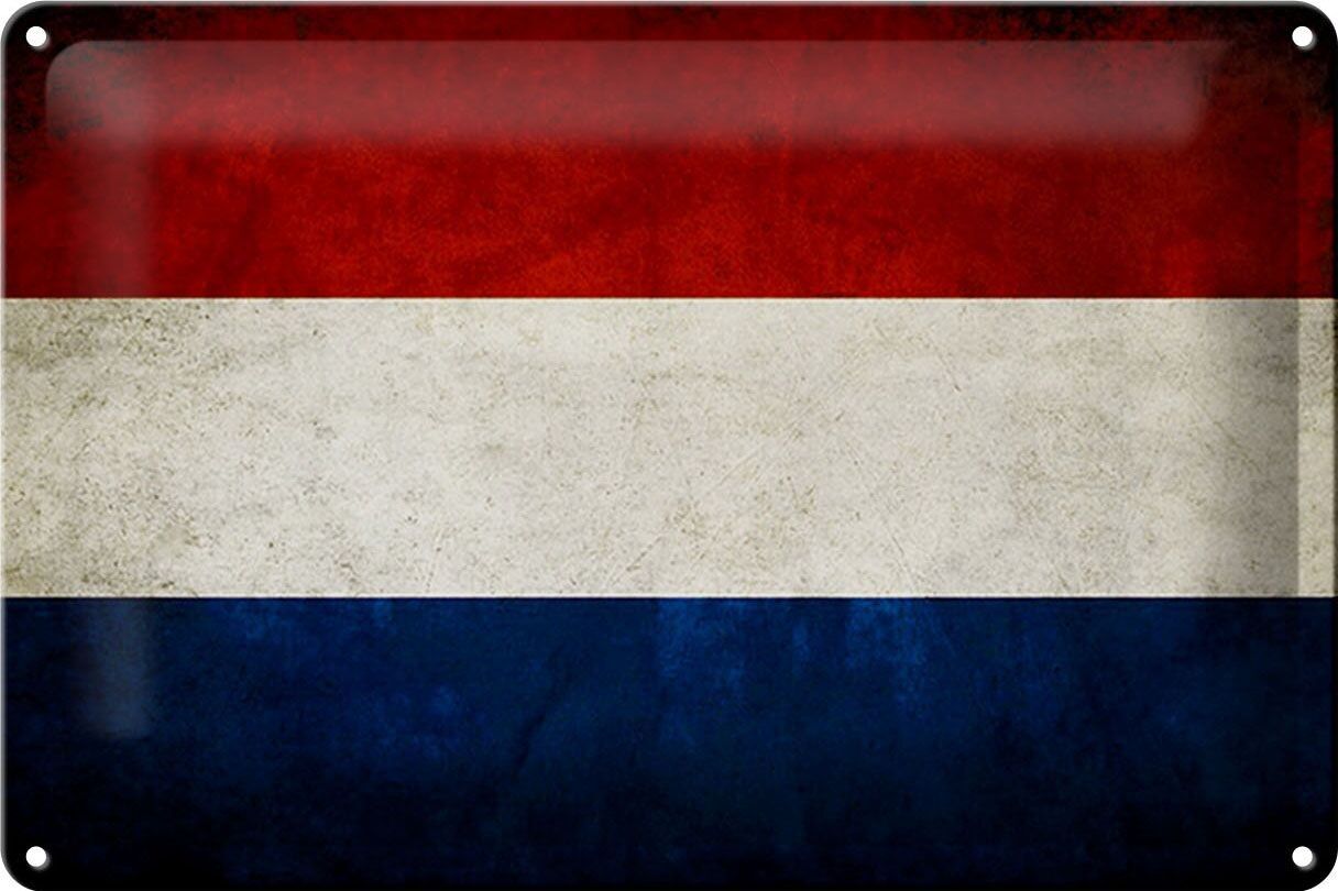 Targa in metallo Bandiera 30x20 cm Paesi Bassi Bandiera Olanda