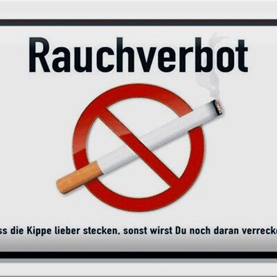 Plaque en tôle interdiction 30x20cm interdiction de fumer laisser des cigarettes