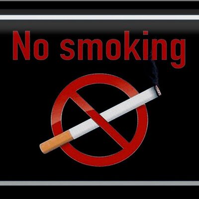 Blechschild Verbot 30x20cm No smoking Rauchverbot schwarzes Schild