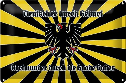 Blechschild Spruch 30x20cm Dortmunder durch die Gnade