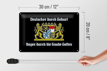 Plaque en tôle disant 30x20cm Allemand de naissance Bavarois 4