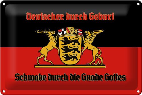 Blechschild Spruch 30x20cm Schwabe durch die Gnade Gottes