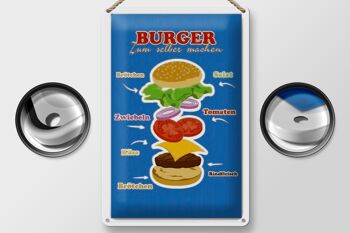 Plaque en tôle recette 20x30cm burgers à réaliser soi-même 2