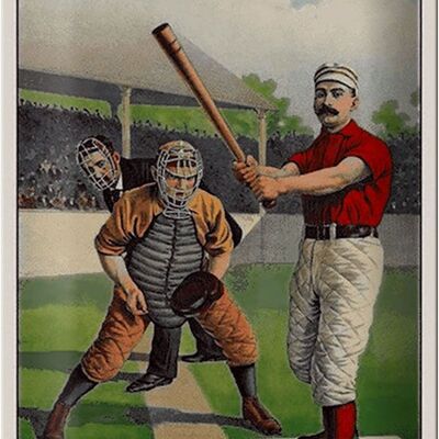Cartel de chapa Retro, 20x30cm, bateador de béisbol de EE. UU.