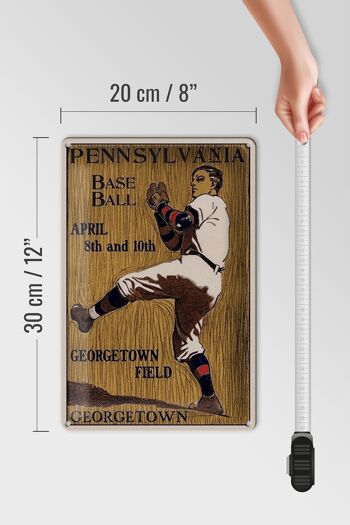 Panneau en étain rétro 20x30cm, baseball de Pennsylvanie, 8 avril 4