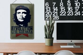 Signe en étain rétro 20x30cm, révolution Che Guevara Cuba Cuba 3