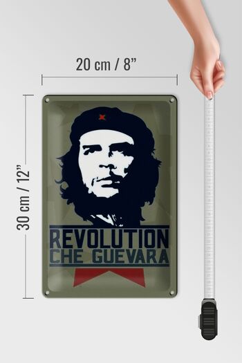 Signe en étain rétro 20x30cm, révolution Che Guevara Cuba Cuba 4