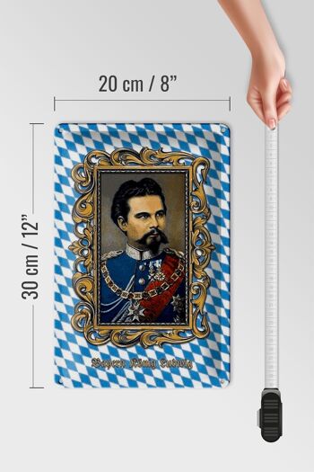 Plaque en tôle Bavière 20x30cm Portrait du roi Louis 4