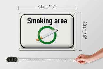 Plaque en tôle fumant 30x20cm Zone fumeur fumoir 4