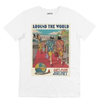 T-shirt Daft Punk Airlines - Imitation Affiche voyage vintage 2