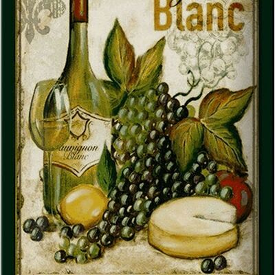 Blechschild Kunst 20x30cm Stillleben Sauvignon Blanc Wein