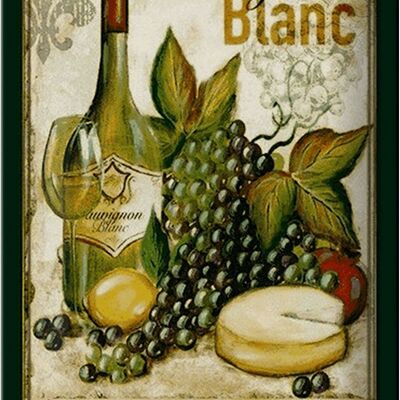 Cartel de chapa artístico 20x30cm Naturaleza muerta vino Sauvignon Blanc